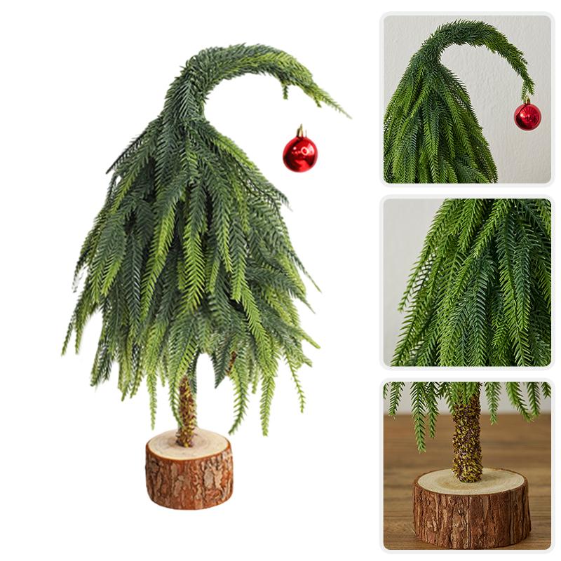 1PC Christmas DIY Craft Kit Crooked Neck Christmas Tree Squirrel Ornament Bundle Tilted Christmas Tree Decorations 30cm/60cm