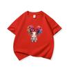 Kids Cotton T Shirt Cheerful Rainbow Hair Girl Graphic Print Crew Neck Short Sleeve Tee Casual Boys Girls Summer Tops