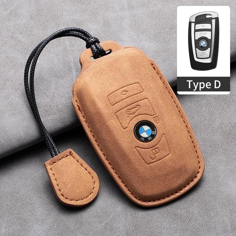 2025 Suede Leather Car Smart Key Case Fob Cover Shell For BMW 1 2 3 4 5 6 7 Series X1 X3 X4 X5 X6 F36 F25 F26 F30 F34 F10 F0