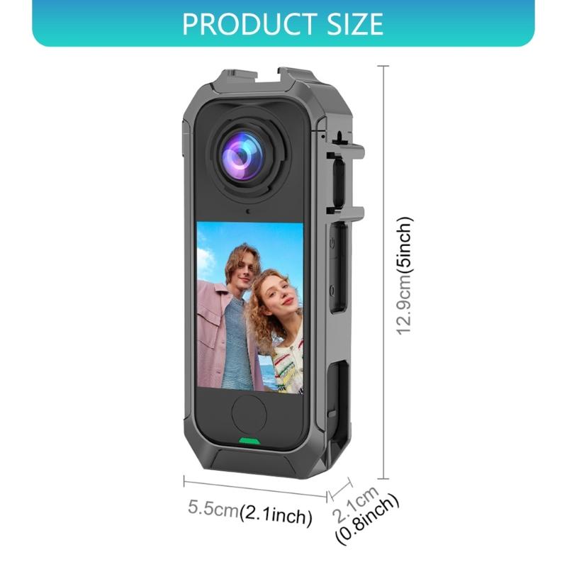 Expansion Bracket For X4 Air Cameras Cage Frame with Double Cold Shoe Mounts Magnetic Quick Release Base 1/4 Screw Hole