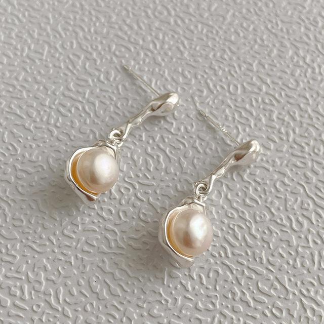 

ANENJERY нерегулярные серьги с лавовым жемчугом для женщин, креативные геометрические изысканные серебряные ювелирные изделия Pendientes серебряный