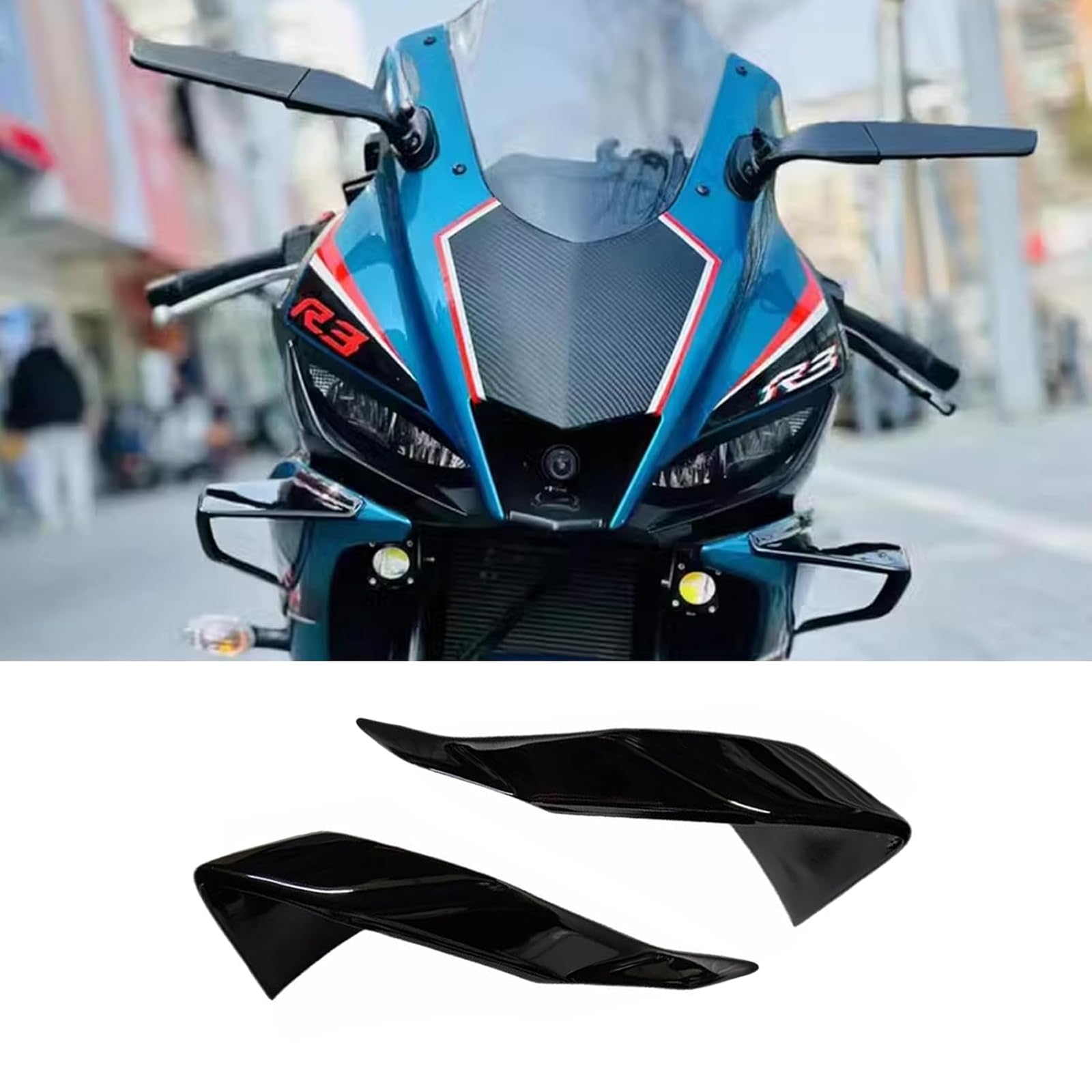 

Motorcycle Accessories Fixed Wind Wing Spoiler Fairing Kit Shark Fin Deflector Free Punch Protection Cover for R25 2025 2024 2023 2022 2021 2020 2019 чёрный