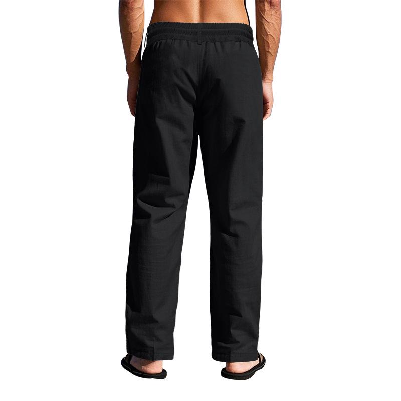 Men's European & American Linen Summer Pants - Breathable, Casual, Loose, Wide Leg, Straight Fit.