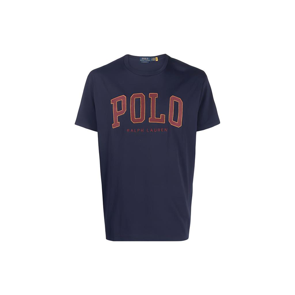 Polo Ralph Lauren Logo Embroidered Crew Neck Short Sleeve T-Shirt Men Tops Dark-Blue 710917892-001