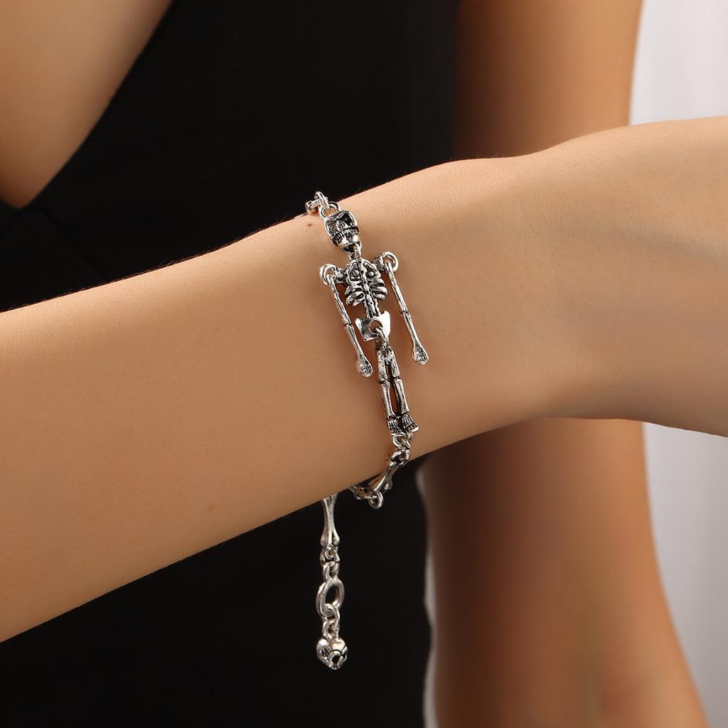 Skull Alloy Trendy Robot Bracelet Jewelry For Ladies Halloween Accessory Costume