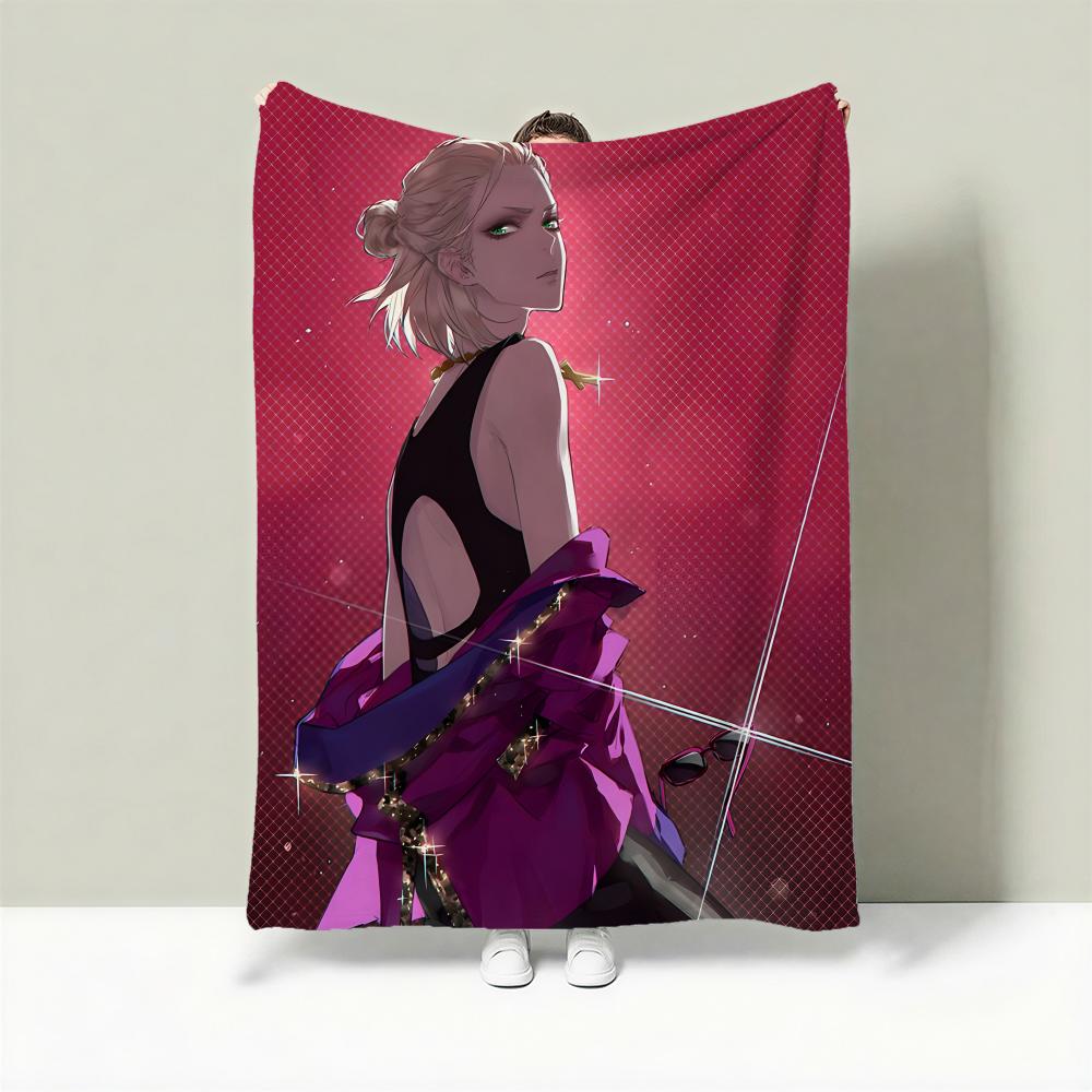 

Anime Y-Yuri on Ice Throw Lightweight 240g Flannel Blanket Soft Skin-friendly for Summer Cooling 75cmx90cm