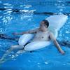 Schwimmender Stuhl Muschelform Aufblasbarer Pool-Schwimmkörper Leicht Tragbar Einfach aufzublasen Outdoor Wasser-Schwimmstuhl
