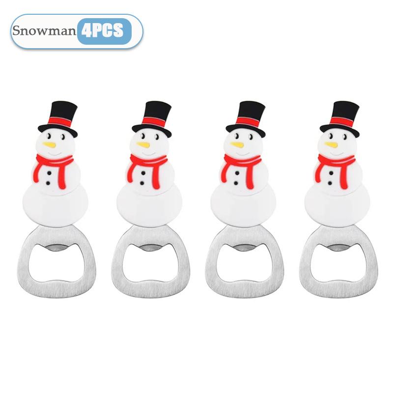 Christmas Magnetic Bottle Opener Santa Claus Beer Eagle Silicone Refrigerator Magnet Kitchen Tool Holiday Party Gift Decoration