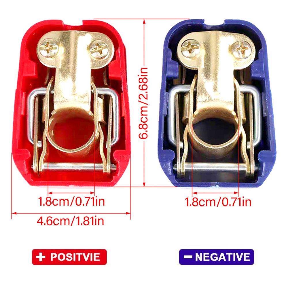 1 Pair + - Electrode Blue Red Quick Release Lift Off Connector Clamps Car Battery Terminals for Car Caravan Car-styling