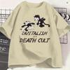 Ffelixs Black Cat Unisexs T Shirt Alien Abduction Vintage Tees Short Sleeve Crew Neck Tshirts Cotton Plus Size Clothing