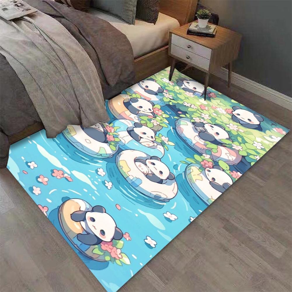 Warm and Healing Cartoon Panda Print Carpet for Home Living Room Bedroom Sofa Doormat Decor Large Area Rug Non-slip Floor Mat