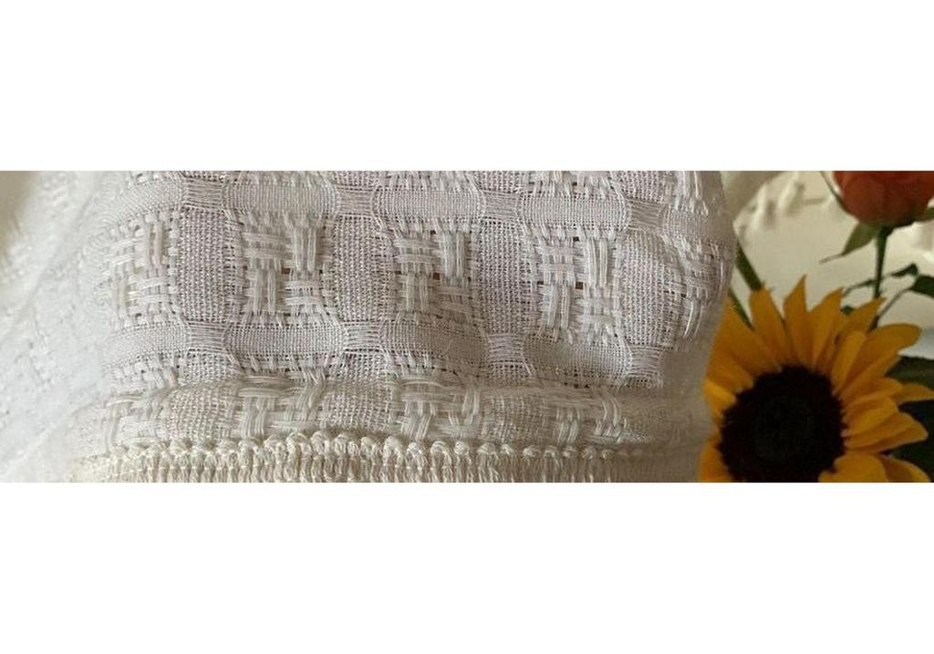 Sheer Plaid Bay Window Curtains, Chajiji Style, Tassel, Non-See-Through, No-Punch Magic Sticker, Ideal for Balcony or Living Room.