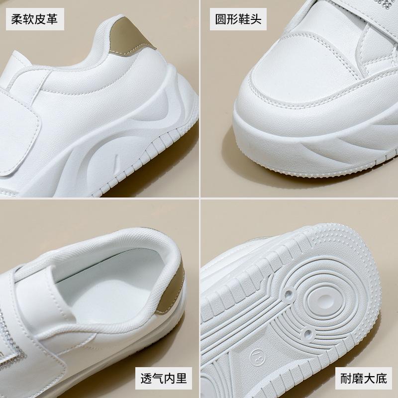 2025 Spring Little White Shoes New Korean Version Ins Female Students Platform Heightening Sports Board Shoes Casual Street Shooting AB10