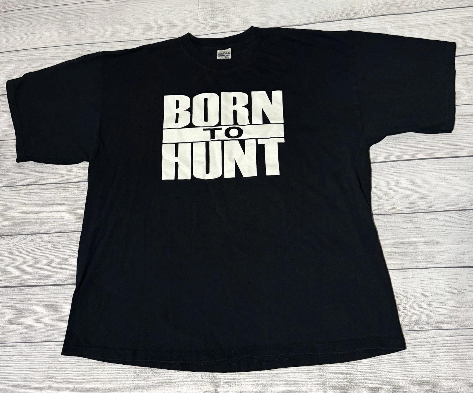 

Vintage Quaker Boy Hunting Born To Hunt Graphic T Shirt 90s Y2K 2XL Rare 4XL