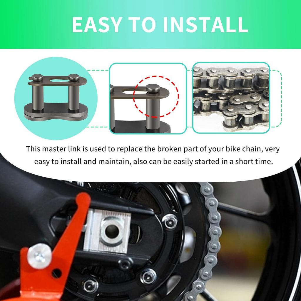 4 Pieces 420 Master Link Connector, Suitable Motorcycle Chains Bicycle Chains, Universal Chain for Mountain Bikes, Bicycles, and Motorcycles