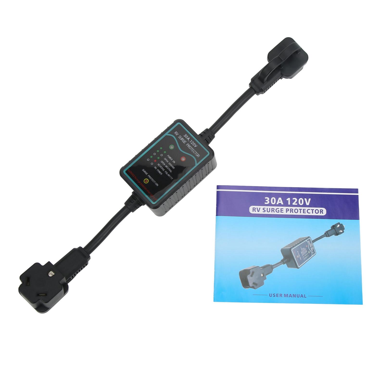 

Черный 30A RV Защитник от перенапряжения Анализатор цепи для кемперов Защитник питания 2100 джоулей для прицепов грузовиков