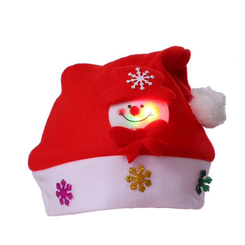 2025 Lighting Christmas Hats New Year Santa Claus Snowman ElK Cap For Kindergarten Home Party Children Adult Xmas Gift Party Decoration