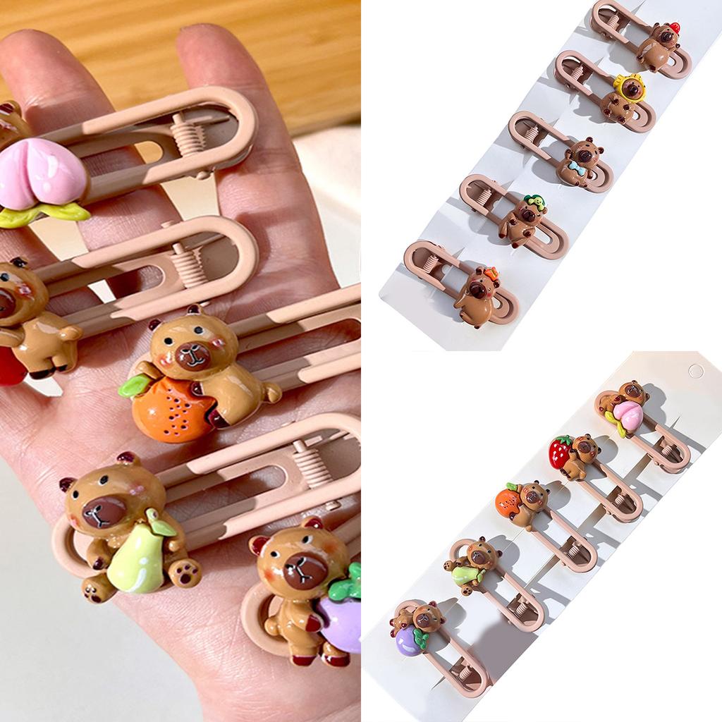 Girls Hair Clip Capybara Women Kid Hairgrips Adorkable Headdress Barrettes Capybara Shape Sweet 2000s Girls Hairpins