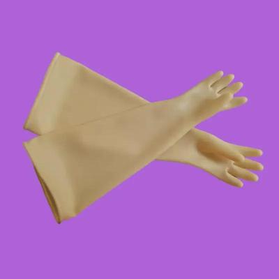 Imported Natural Latex Anti-Static Long Arm Gloves - 750mm X 2.4mm, Thickened, Acid & Alkali Resistant, Anti-Corrosion for Scientific Research