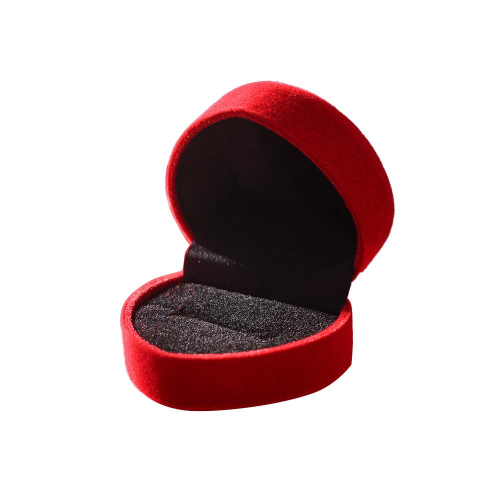 

High Grade Velvet Heart Ring Box Red Love Shaped Rings Earring Holder Boxes Engagement Wedding Valentine Gift Jewelry Display M
