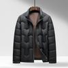 Mens Winter Down Jacket Stand Collar Zipper Front 90% White Duck Warm Thickened Casual Outerwear Youth