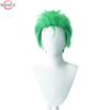 Anime green wig Short Layer Roronoa Zoro Comic Cosplay Wigs Heat Resistant Synthetic Hair Halloween Party Wigs + Wig Cap