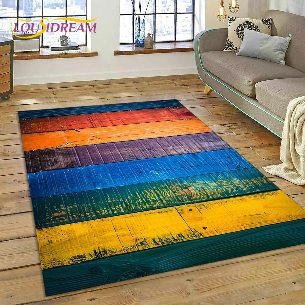 

Colorful Wood Grain Timber Carpet Rug for Bedroom Living Room Home Sofa Decoration,Child Game Large Decor Floor Mat 40x60cm( 15x23in )