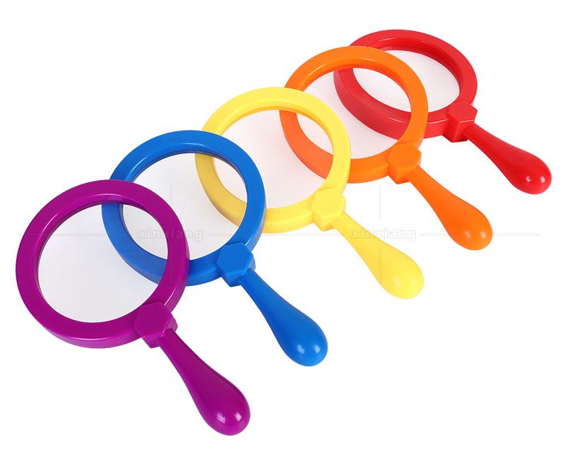 5X Handheld Magnifier Plastic Resin Shatterproof Magnifying Glass for Elementary School, Insect Observation Creative Gift