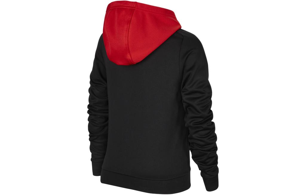 Nike Sweatshirt Multi Color Block Letter Print Hooded Casual Fleece Lined Black Kids' FJ6050-011