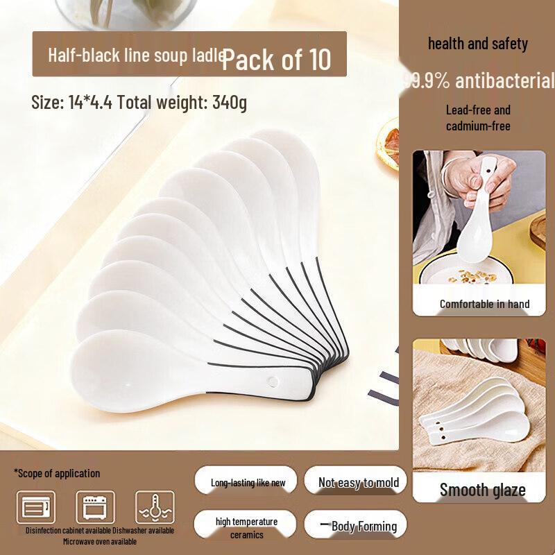Elegant Ceramic Long Handle Serving Spoon