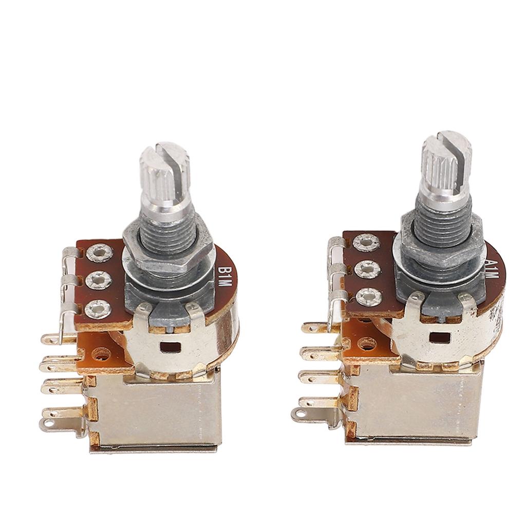 2PCS Guitar Potentiometer A1M B1M Combination 18mm Knurled Shaft Electric Bass Pots for Volume and T