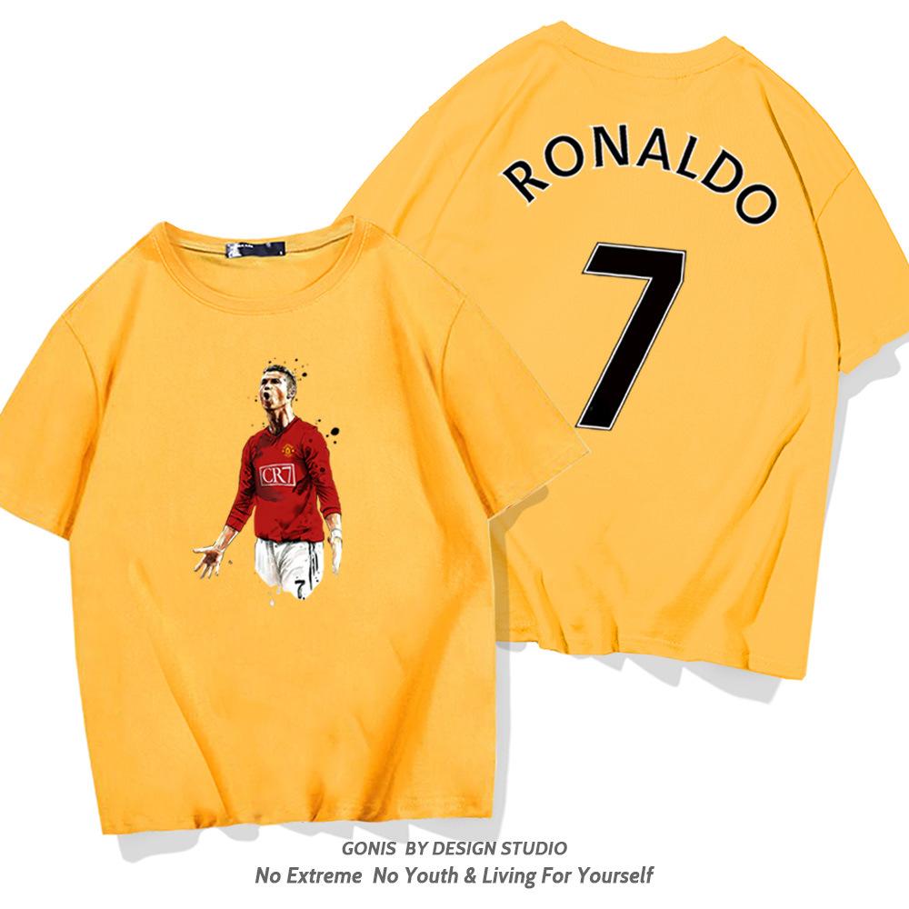 C Ronaldo letní krátkorukávové pánské a dámské dresy krátkorukávová trička čistá bavlna kulatý výstřih basketbalové sportovní ležérní oblečení
