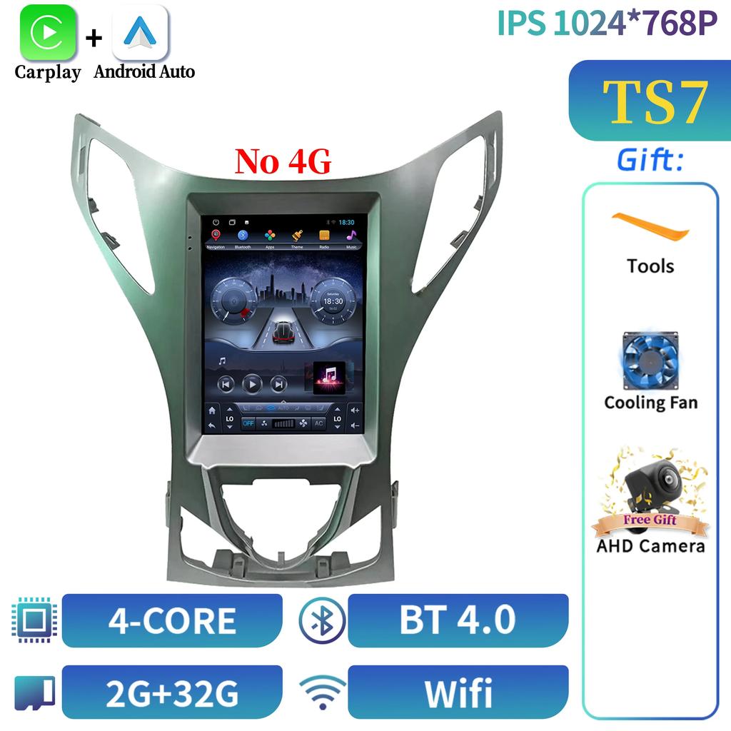 9.7" Android 14 For Hyundai Azera 2011-2012 Car Radio Multimedia Central  Navigation 4G GPS Carplay Android Auto Carplay Screen