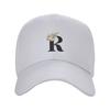 Letter R Floral Sun Baseball Cap Summer Women Men  Custom DIY Trucker Hat Sunscreen Y2k Funny Tennis Skate Snapback Cap