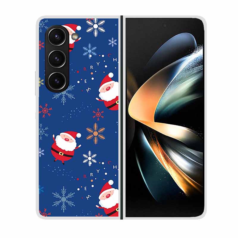 Christmas Cover For Samsung Galaxy Z Fold 5 5G Cases ZFold3 4 2 Clear Plastic Hard Back Cases For Samsung Z Fold 3 Phone Covers