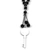 Pendentif de Voiture en Forme de Clé Allah Dieu Arabe Islamique pour Hommes Femmes Acier Inoxydable Couleur Dorée Musulman 33 Perles de Prière Chaîne Bijoux