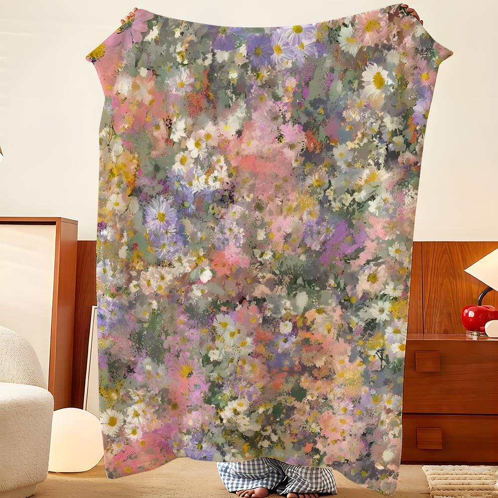 Artist C-Claude M-Monet Throw Flannel Throw Blanket, Lightweight Cozy, Durable Washable cute Cool