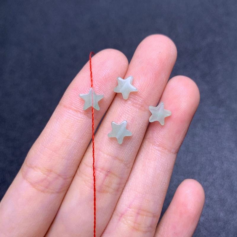 Green Dongling Star-Shaped Beads, 6mm, for DIY Jewelry Making