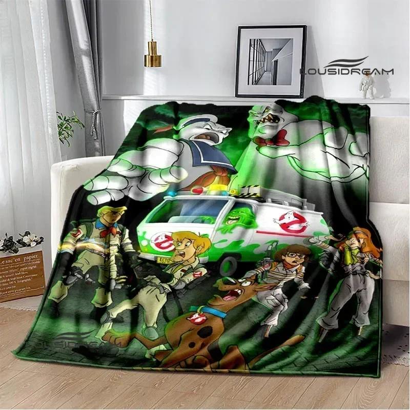 Coperta Stampata Cartoon G-Ghostbusters Calde Coperte in Flanella Morbide e Confortevoli Coperta da Casa Viaggio Fodere per Letto Regalo di Compleanno
