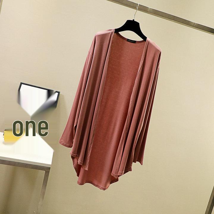 Women's Plus Size Mid-Length Cardigan: Spring/Summer Korean Style Shawl-Coat in Lightweight, Solid Colors