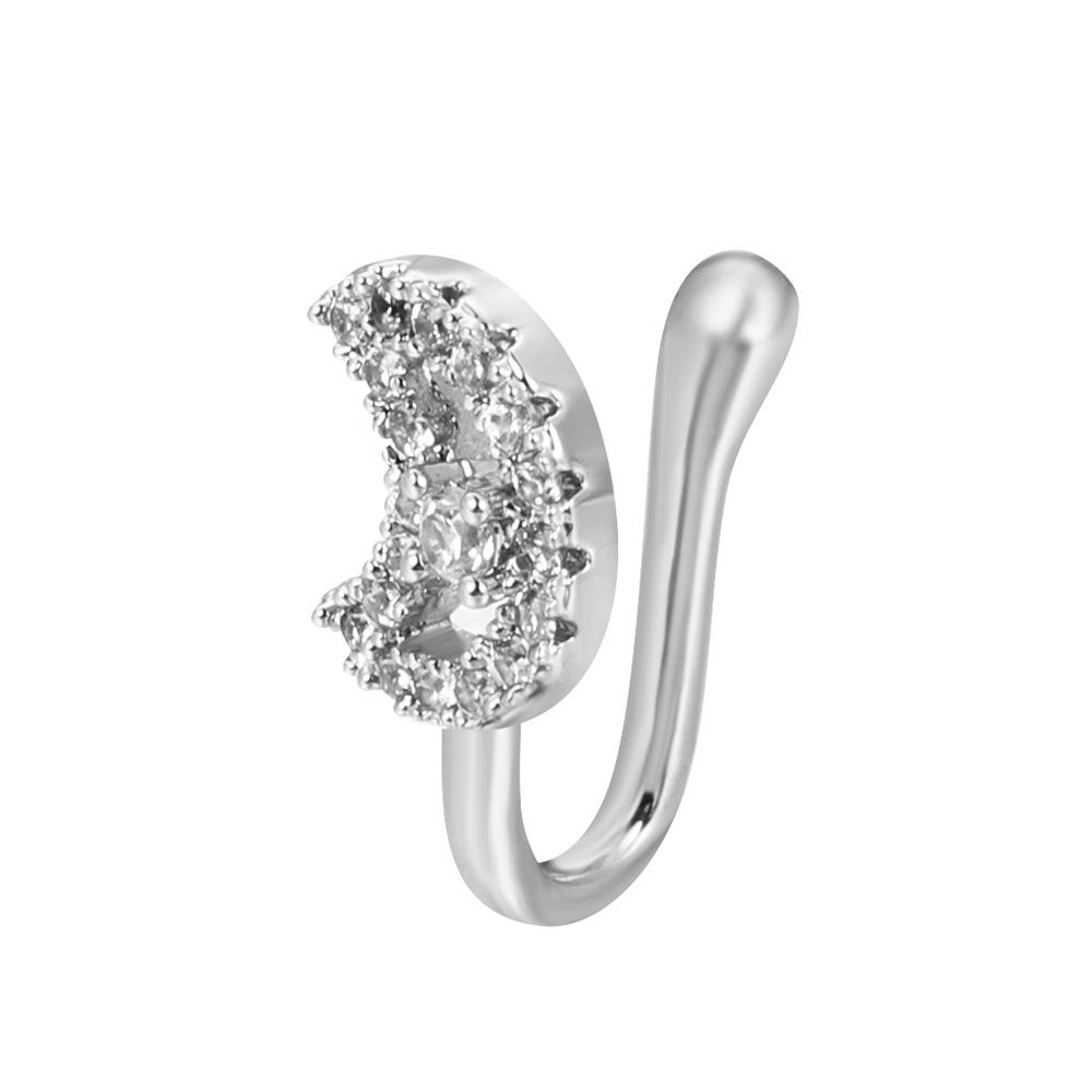 Non Perforated U-Shaped Nose Clip Copper Inlaid Zircon Star Shaped Heart Crown Nose Ring Nose Decoration Puncture Decoration