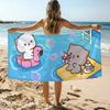 Mochi Cat Cute Towel Beach Towel Oversized Quick Dry Towel Absorbent Soft Swim BeachTowels for Men Women