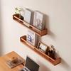 Solid Wood Wall-Mounted No-Punch Bookshelf & Magazine Rack