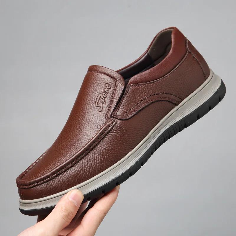 Fashion Cow Leather Shoes for Men Soft Sole Spring Autumn Men Loafers Fashion Casual Luxury Designer Shoes Male