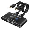 USB KVM Switch with 2 HDMI Inputs and 1 Output, Switches Between 2 PCs and 1 Monitor, Shares Keyboard/Mouse/Display Between 2 PCs, 4K@60Hz Video Outpu