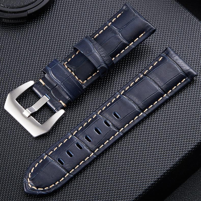 20 22 24 26mm Watch Accessory Suitable for Samsung Leather Watchband Sports Men Hand Made Watch Band