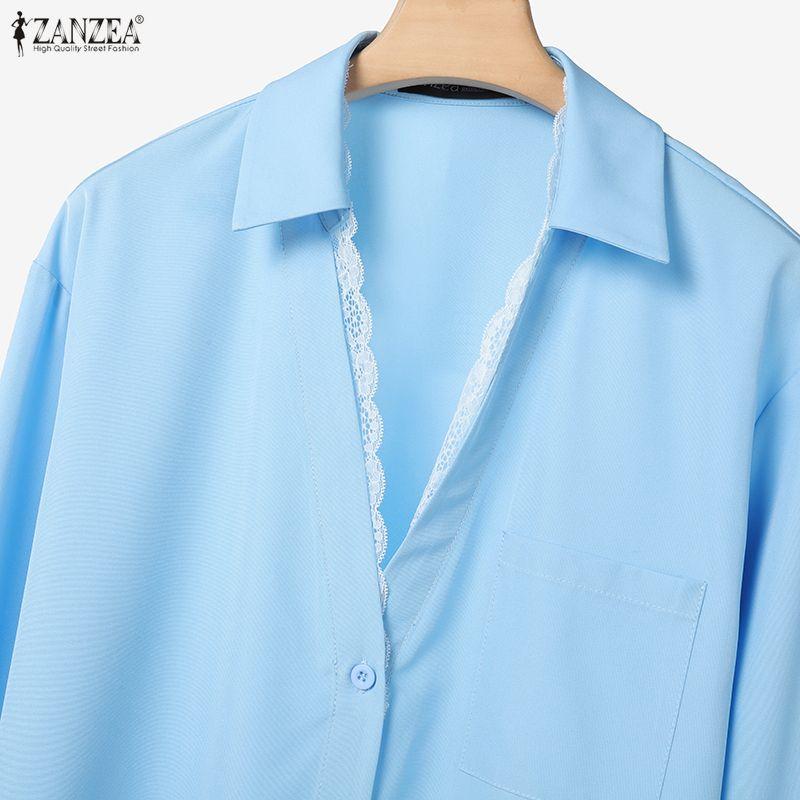 ZANZEA Women Long Sleeve Blouse and Pants Casual Two Piece Suit Sets