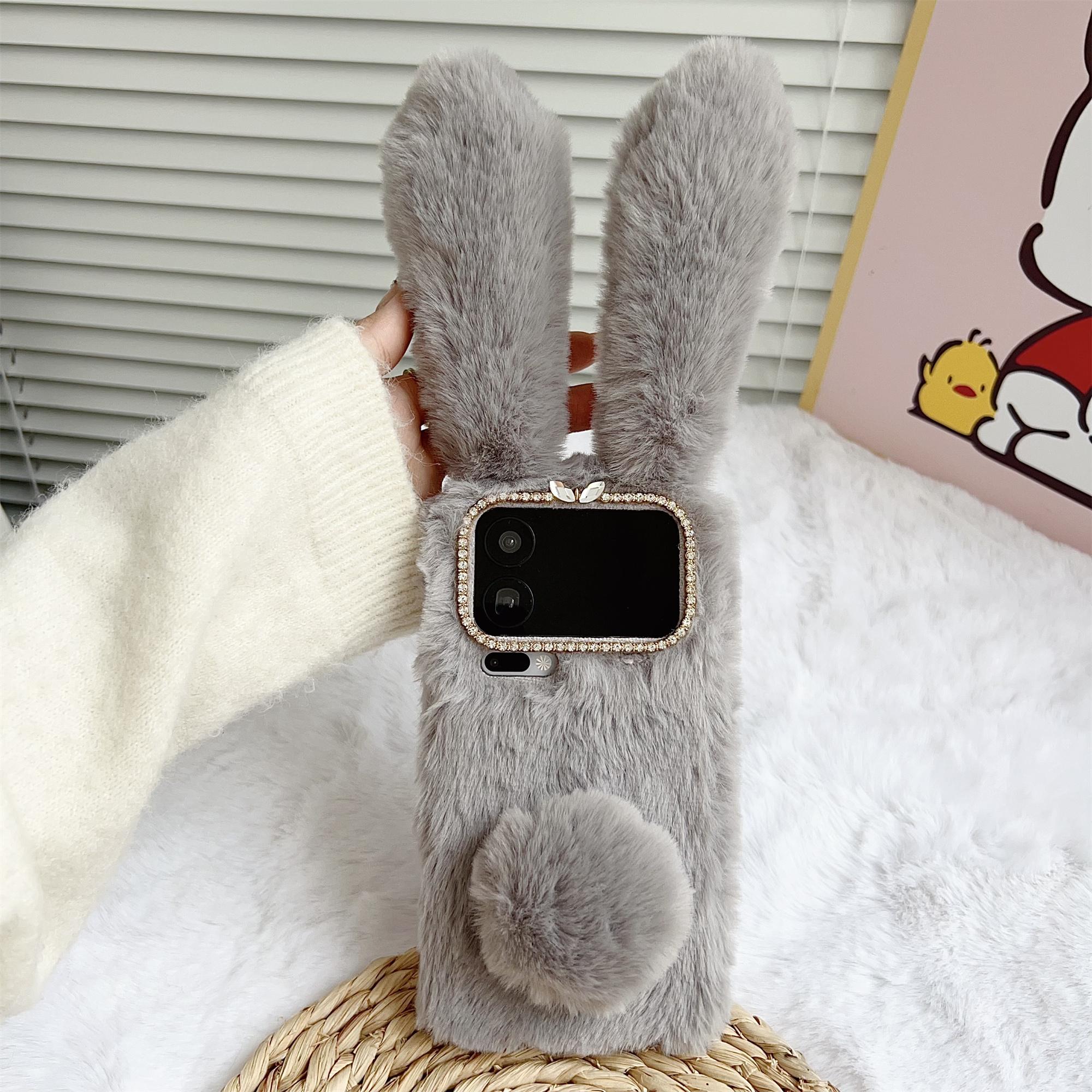 

Чохол для Xiaomi 17 Pro Плюшевий Милий Кролик Зимовий Пухнастий ТПУ Чохол для Телефона
