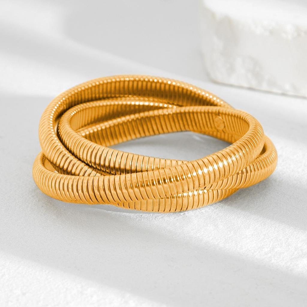 Vintage Layer Geometric Chunky Bangles Gold copper Color Metal Cuff Open Stacking Bracelet Bangle Streetwear Punk Jewelry