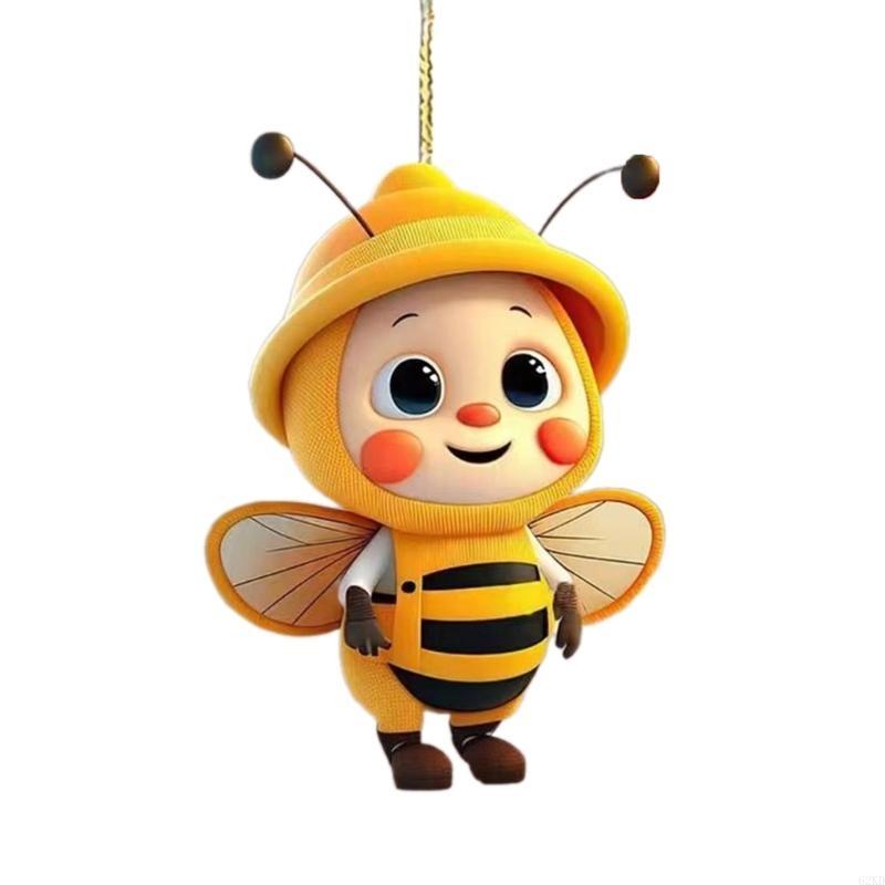 62KD Bees Ornament,Car Mirrorr Hangings Decorations Acrylic Car Rear View Mirrorr Hold
